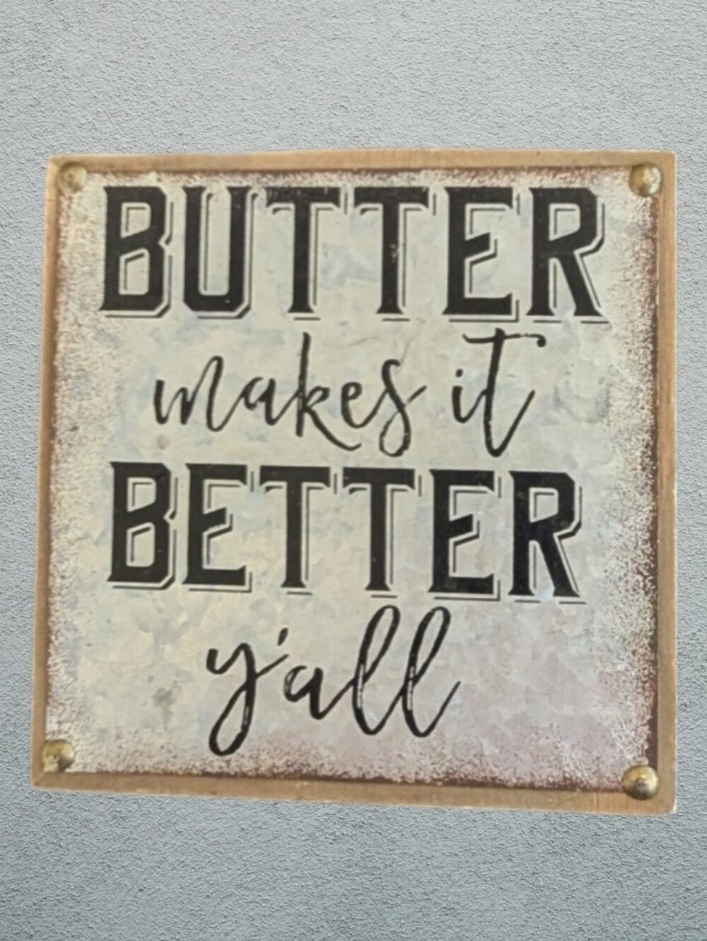 Wooden"Butter Makes It Better Y'all" Hanging Wall Decor